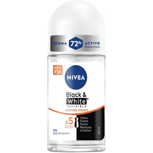 Nivea Black & White Invisible Ultimate Impact Anti Perspirant Deodorant Roll-On 50ml