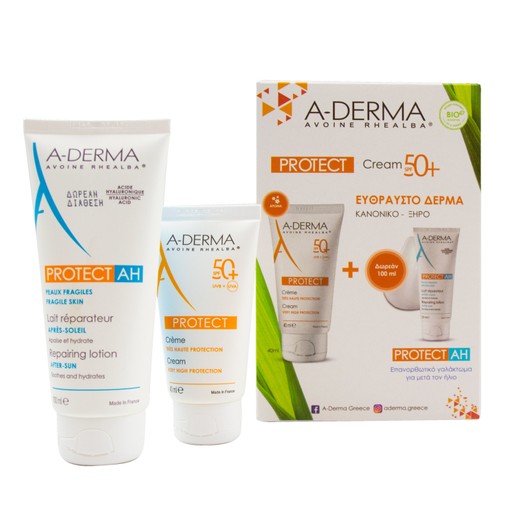 A-Derma Protect Cream Very High Protection Spf50+, 40ml & Δώρο Protect AH After Sun Repairing Lotion A-Derma Protect Cream Very High Protection Spf50+, 40ml & Δώρο Protect AH After Sun Repairing Lotion