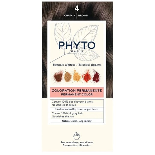 Phyto Permanent Hair Color Kit 1 Τεμάχιο - 4 Καστανό