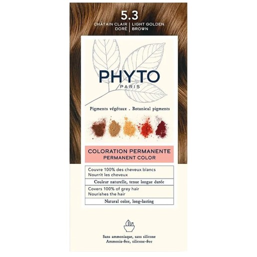 Phyto Permanent Hair Color Kit 1 Τεμάχιο - 5.3 Καστανό Ανοιχτό Χρυσό