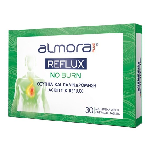 Almora Plus Reflux no Burn Chewable Tablets, 30 Δισκία