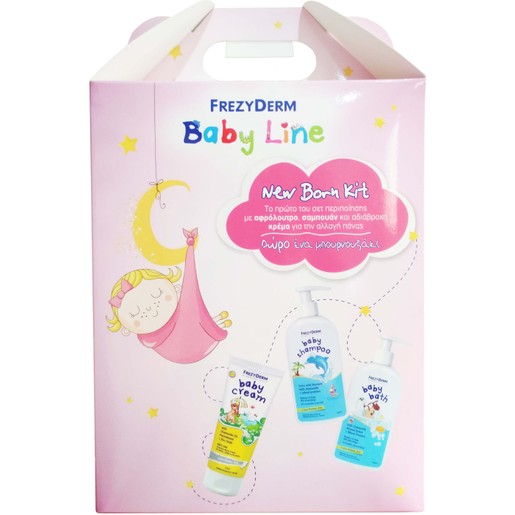 Frezyderm New Born Kit Baby Cream 175ml, Baby Shampoo 300ml, Baby Bath 300ml & Δώρο Ένα Μπουρνουζάκι για Κορίτσια Frezyderm New Born Kit Baby Cream 175ml, Baby Shampoo 300ml, Baby Bath 300ml & Δώρο Ένα Μπουρνουζάκι για Κορίτσια