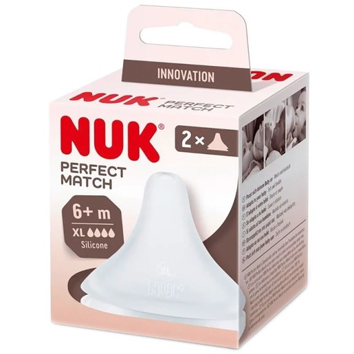 Nuk Perfect Match Flow Control 6m+ Silicone Teat 2 Τεμάχια - XLarge