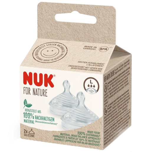Nuk For Nature Silicone Teat 2 Τεμάχια - Large