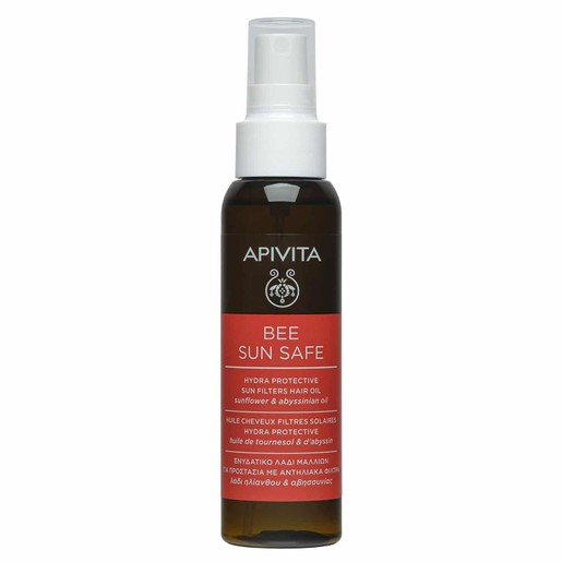 Apivita Bee Sun Safe Hydra Protective Sun Filters Hair Oil With Sunflower & Abyssinian Oil 100ml