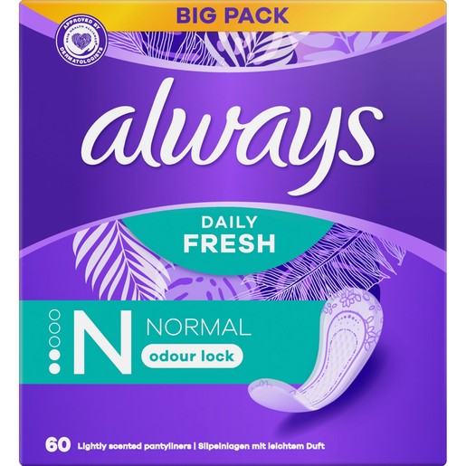 Always Daily Fresh Normal Odour Lock 60 Τεμάχια