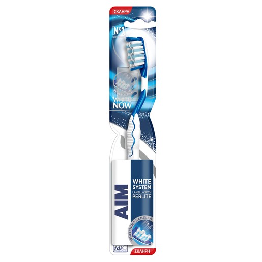 Aim White System with Perlite Hard Toothbrush 1 Τεμάχιο σε Τυχαία Επιλογή Χρώματος