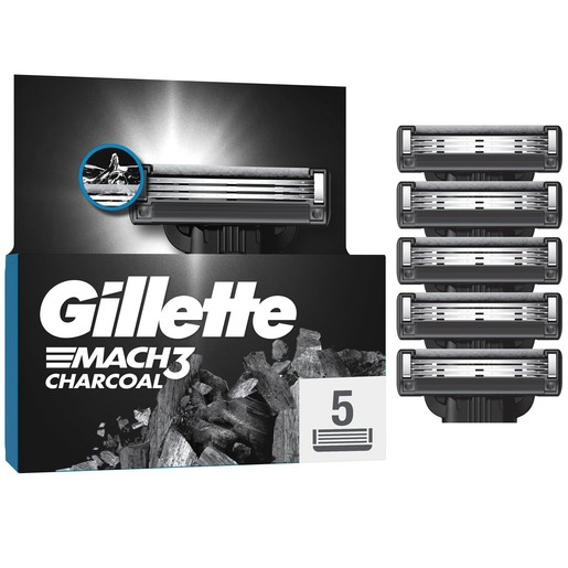 Gillette Mach 3 Charcoal Replacement Razors 5 Τεμάχια