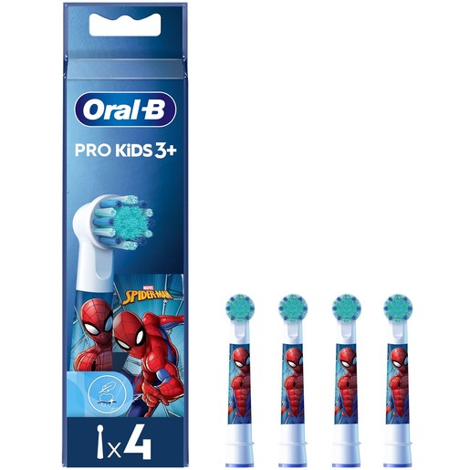 Oral-B Kids Spiderman Value Pack Extra Soft Electric Toothbrush Replacement 4 Τεμάχια