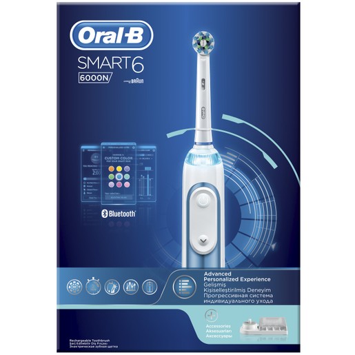 Oral-B Smart 6 6000 N Ηλεκτρική Οδοντόβουρτσα με Προηγμένες Λειτουργίες & Λειτουργία Bluetooth για Σύνδεση με το Smartphone Oral-B Smart 6 6000 N Ηλεκτρική Οδοντόβουρτσα με Προηγμένες Λειτουργίες & Λειτουργία Bluetooth για Σύνδεση με το Smartphone