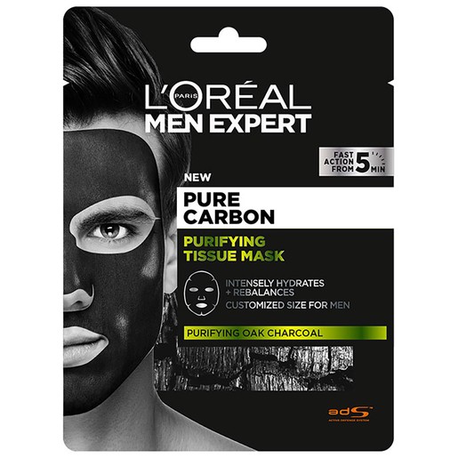 L\'oreal Paris Men Expert Pure Carbon Purifying Tissue Mask XL 30gr L\'oreal Paris Men Expert Pure Carbon Purifying Tissue Mask XL 30gr