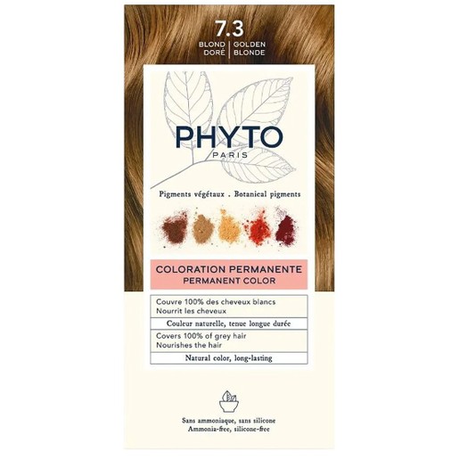 Phyto Permanent Hair Color Kit 1 Τεμάχιο - 7.3 Ξανθό Χρυσό