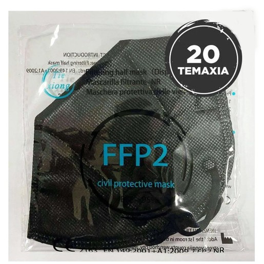 Disposable Non Medical Mask FFP2 KN95 Μάσκα Προστασίας με Μεταλλικό Έλασμα μιας Χρήσης σε Μαύρο Χρώμα 20 Τεμάχια Disposable Non Medical Mask FFP2 KN95 Μάσκα Προστασίας με Μεταλλικό Έλασμα μιας Χρήσης σε Μαύρο Χρώμα 20 Τεμάχια