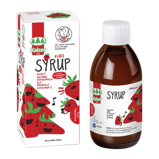Kaiser Kids Syrup Strawberry Flavor Παιδικό Σιρόπι για τον Ερεθισμένο Λαιμό Γεύση Φράουλα 200ml Kaiser Kids Syrup Strawberry Flavor Παιδικό Σιρόπι για τον Ερεθισμένο Λαιμό Γεύση Φράουλα 200ml