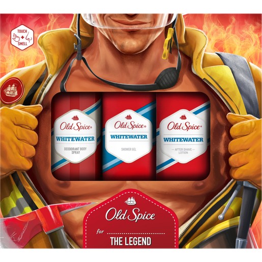 Old Spice Gift Box Fireman Whitewater Deodorant Body Spray Αποσμητικό 150ml, After Shave Lotion 100ml & Δώρο Shower Gel 250ml Old Spice Gift Box Fireman Whitewater Deodorant Body Spray Αποσμητικό 150ml, After Shave Lotion 100ml & Δώρο Shower Gel 250ml
