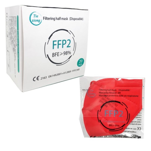 Disposable Non Medical Mask FFP2 KN95 Μάσκα Προστασίας με Μεταλλικό Έλασμα μιας Χρήσης σε Κόκκινο Χρώμα 20 Τεμάχια Disposable Non Medical Mask FFP2 KN95 Μάσκα Προστασίας με Μεταλλικό Έλασμα μιας Χρήσης σε Κόκκινο Χρώμα 20 Τεμάχια