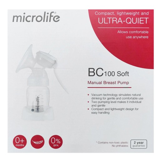 Microlife BC100 Soft Manual Breast Pump Ultra Quiet 1 Τεμάχιο
