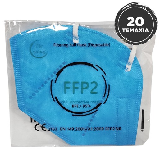 Disposable Non Medical Mask FFP2 KN95 Μάσκα Προστασίας με Μεταλλικό Έλασμα μιας Χρήσης σε Γαλάζιο Χρώμα 20 Τεμάχια Disposable Non Medical Mask FFP2 KN95 Μάσκα Προστασίας με Μεταλλικό Έλασμα μιας Χρήσης σε Γαλάζιο Χρώμα 20 Τεμάχια