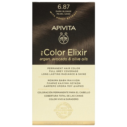 Apivita My Color Elixir Permanent Hair Color 1 Τεμάχιο - 6.87 Ξανθό Σκούρο Περλέ