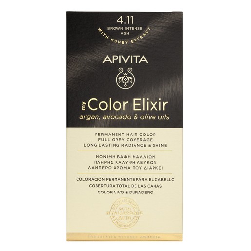Apivita My Color Elixir Permanent Hair Color 1 Τεμάχιο - 4.11 Καστανό Έντονο