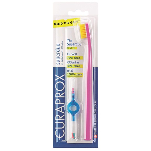 Curaprox Superduo CS 5460 Ultra Soft Πολύ Μαλακή Οδοντόβουρτσα & CPS Prime Mixed Μεσοδόντια Βουρτσάκια Curaprox Superduo CS 5460 Ultra Soft Πολύ Μαλακή Οδοντόβουρτσα & CPS Prime Mixed Μεσοδόντια Βουρτσάκια
