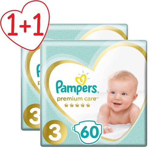 Pampers Πακέτο Προσφοράς Premium Care Jumbo Pack No3 (6-10kg) 2x60 πάνες 1+1 Δώρο Pampers Πακέτο Προσφοράς Premium Care Jumbo Pack No3 (6-10kg) 2x60 πάνες 1+1 Δώρο