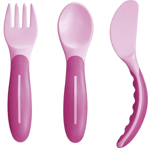 Mam Baby’s Cutlery Set 6m+ Ροζ 1 Τεμάχιo, Κωδ 515