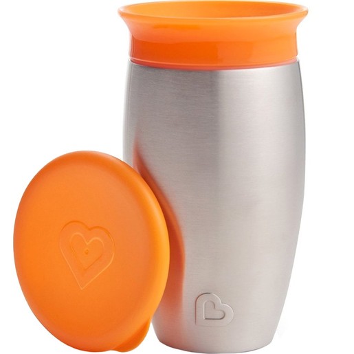 Munchkin Miracle 360 Stainless Steel Cup 12m+, 296ml - Πορτοκαλί