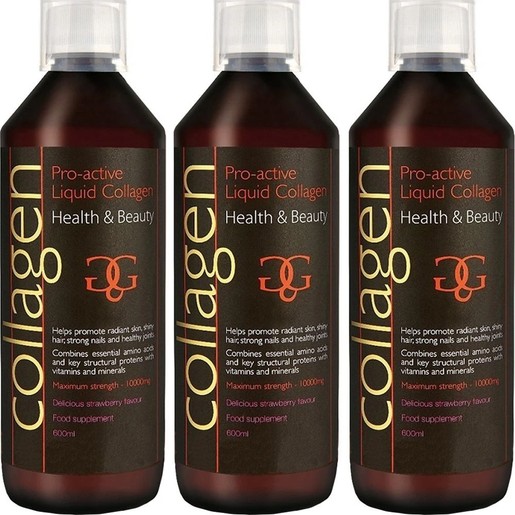 Σετ Collagen ProActive Πόσιμο Κολλαγόνο 1800ml (3x600ml)- 3 Φράουλα