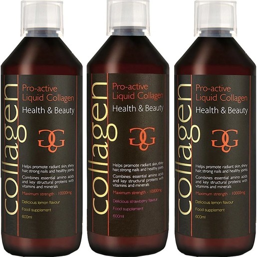Σετ Collagen ProActive Πόσιμο Κολλαγόνο 1800ml (3x600ml) - 2 Λεμόνι + 1 Φράουλα