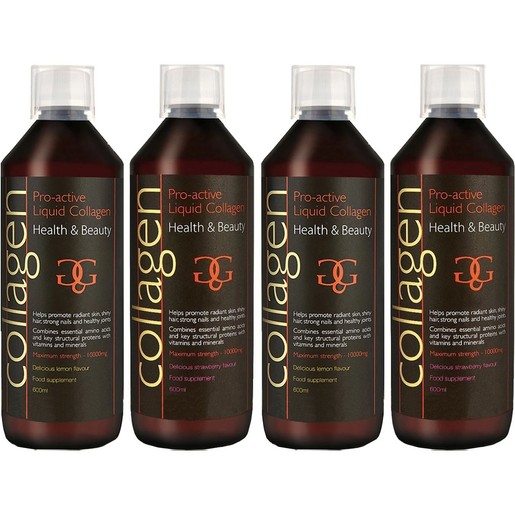 Σετ Collagen ProActive Πόσιμο Κολλαγόνο 2400ml (4x600ml) - 2 Λεμόνι + 2 Φράουλα