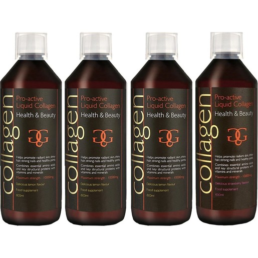 Σετ Collagen ProActive Πόσιμο Κολλαγόνο 2400ml (4x600ml) - 3 Λεμόνι + 1 Φράουλα