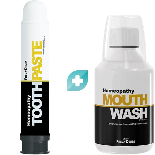 Σετ Frezyderm Homeopathy Toothpaste 75ml & Homeopathy Mouthwash 250ml