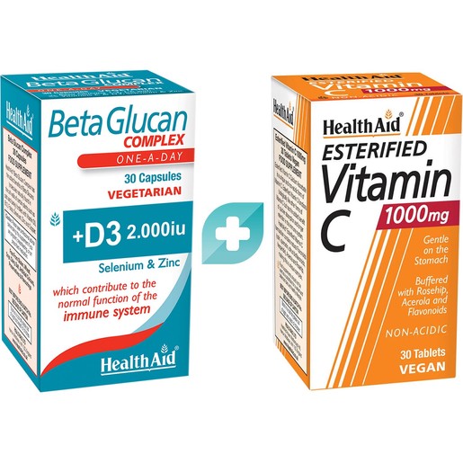 Σετ Health Aid Beta Glucan Complex 30caps & Esterified Vitamin C 1000mg 30tabs