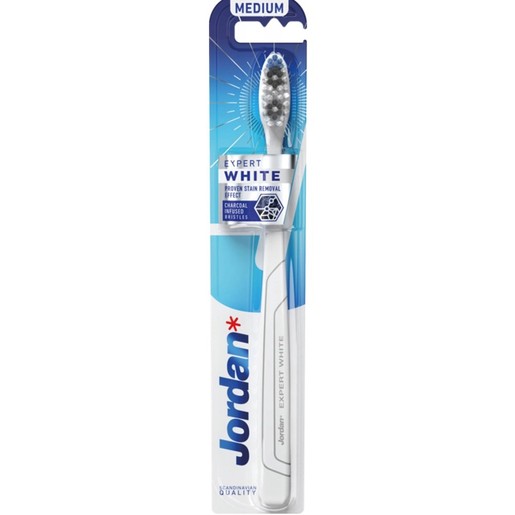 Jordan Expert White Toothbrush Medium Λευκό 1 Τεμάχιο