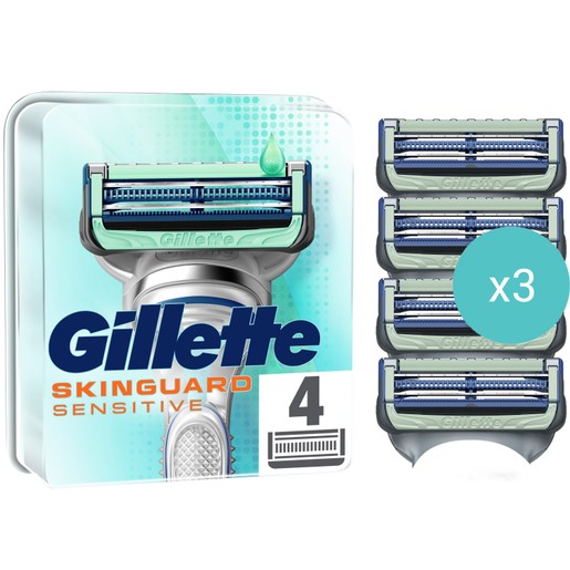 Σετ Gillette SkinGuard Sensitive 12 Τεμάχια (3x4 Τεμάχια)