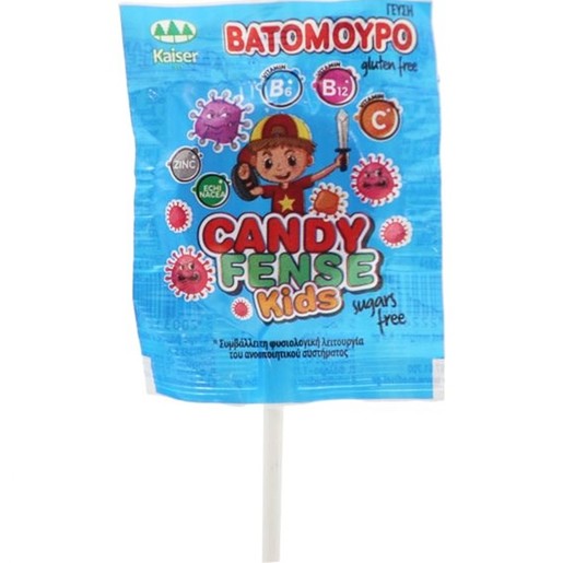 Kaiser Candyfense Kids Lollipop with Vitamins 1 Τεμάχιο - Βατόμουρο
