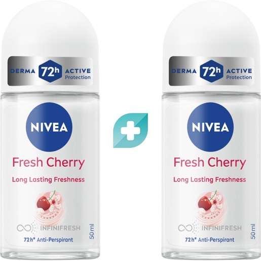 Σετ Nivea Fresh Cherry 72H Anti Perspirant Deo Roll-On 100ml (2x50ml) Σετ Nivea Fresh Cherry 72H Anti Perspirant Deo Roll-On 100ml (2x50ml)
