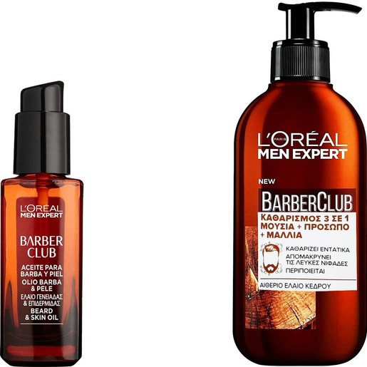 Σετ L\'Oreal Paris Men Expert BarberClub Beard & Skin Oil 30ml & Beard, Face & Hair Wash Gel 200ml