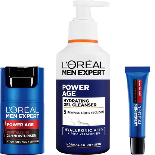 Σετ L\'Oreal Paris Men Expert Power Age Revitalising Face Cream 50ml & Hydrating Cleanser Gel 260ml & Revitalising Eye Cream 15ml