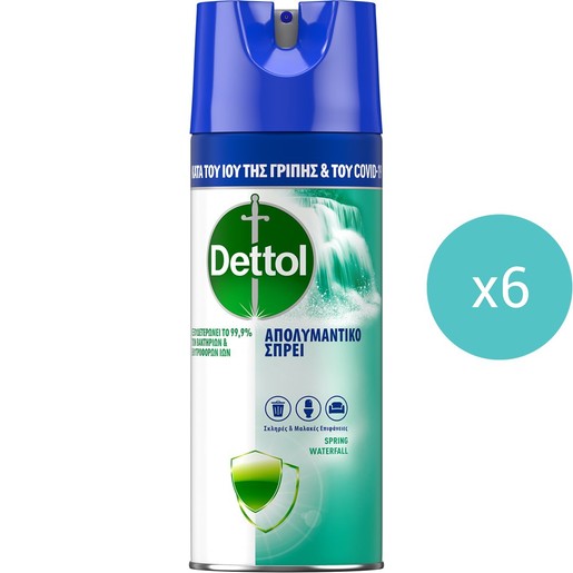 Σετ Dettol All in One Spring Waterfall Spray 2.400ml (400mlx6)