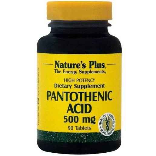 Nature\'s Plus Pantothenic Acid B5 500mg Βιταμίνη Κατά του Στρες 90tabs Nature\'s Plus Pantothenic Acid B5 500mg Βιταμίνη Κατά του Στρες 90tabs