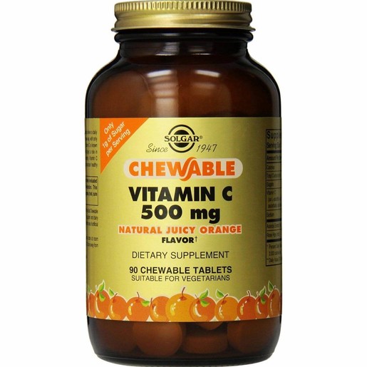 Solgar Chewable Vitamin C 500mg, 90chew.tabs - Γεύση Πορτοκάλι