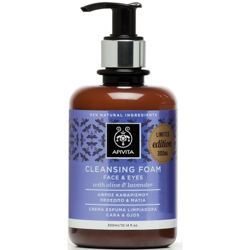 Apivita Cleansing Foam Face & Eyes With Olive & Lavender 300ml Apivita Cleansing Foam Face & Eyes With Olive & Lavender 300ml