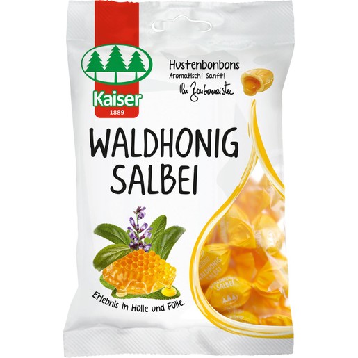 Kaiser Waldhonig Salbei Καραμέλες με Φασκόμηλο & Γέμιση Από Μέλι του Δάσους 75gr Kaiser Waldhonig Salbei Καραμέλες με Φασκόμηλο & Γέμιση Από Μέλι του Δάσους 75gr