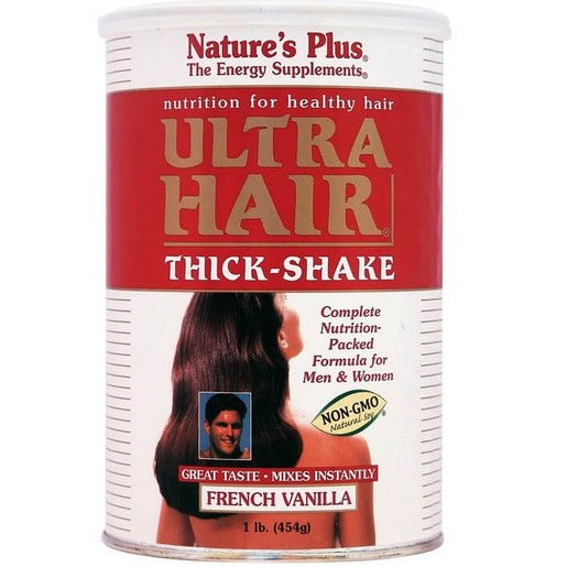 Natures Plus Ultra Hair Thick-Shake 1lb Συμπλήρωμα Διατροφής, Πολυβιταμίνη για Επανόρθωση της Τρίχας με Γεύση Βανίλιας 454g