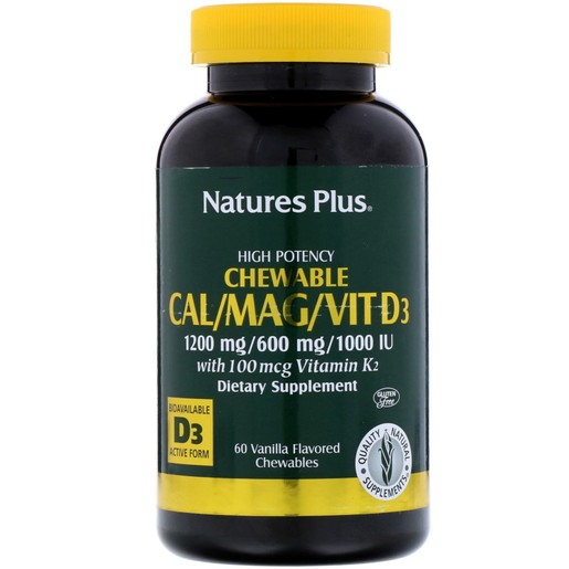 Nature\'s Plus Cal/Mag/ W/Vit D & K2 Συμπλήρωμα Διατροφής για την Αντιμετώπιση της Οστεοπόρωσης με Γεύση Βανίλια 60 Chewables Nature\'s Plus Cal/Mag/ W/Vit D & K2 Συμπλήρωμα Διατροφής για την Αντιμετώπιση της Οστεοπόρωσης με Γεύση Βανίλια 60 Chewables