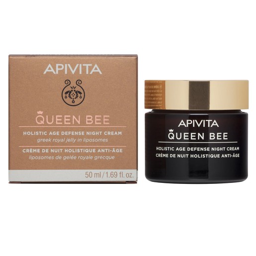 Apivita Queen Bee Holistic Age Defence Night Cream With Greek Royal Jelly in Liposomes 50ml Apivita Queen Bee Holistic Age Defence Night Cream With Greek Royal Jelly in Liposomes 50ml