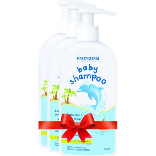 Frezyderm Πακέτο Προσφοράς Baby Shampoo Βρεφικό Σαμπουάν με Χαμομήλι Εστέρες Αμυγδάλου & Πρωτείνες Σιταριού 3x300ml Frezyderm Πακέτο Προσφοράς Baby Shampoo Βρεφικό Σαμπουάν με Χαμομήλι Εστέρες Αμυγδάλου & Πρωτείνες Σιταριού 3x300ml