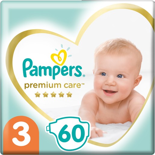 Pampers Premium Care Νο3 (6-10kg) 60 πάνες Pampers Premium Care Νο3 (6-10kg) 60 πάνες